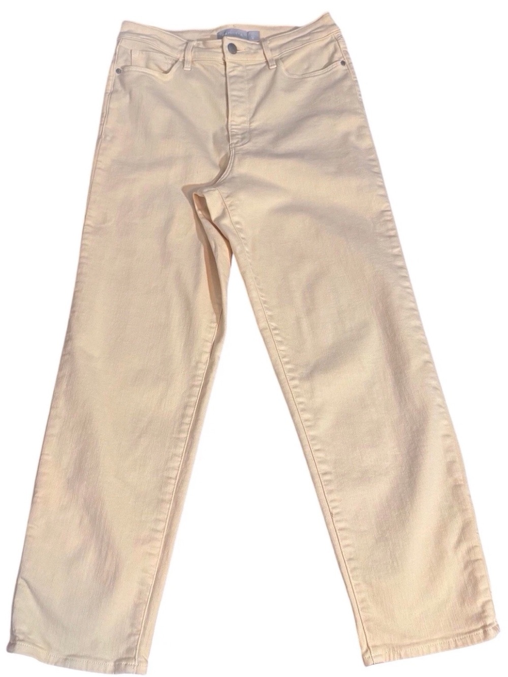 Athleta Size 8 Cream Bone Flex Sculptex Straight Leg Pants Ankle Stretch